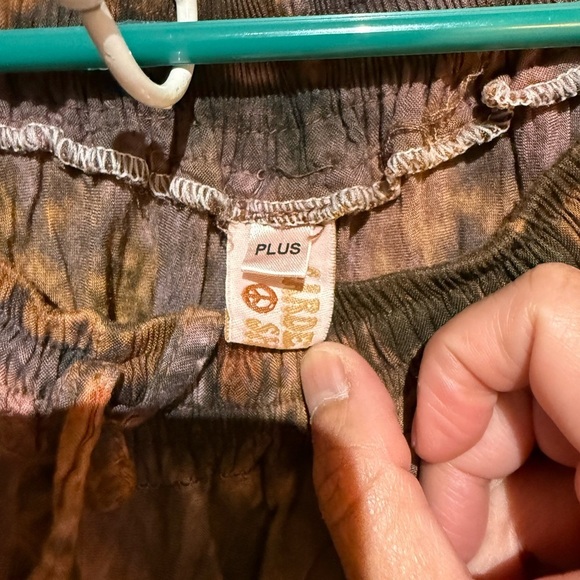 Earthy Tie-Dye Maxi Wide Leg Shirt Pants - Picture 2 of 6